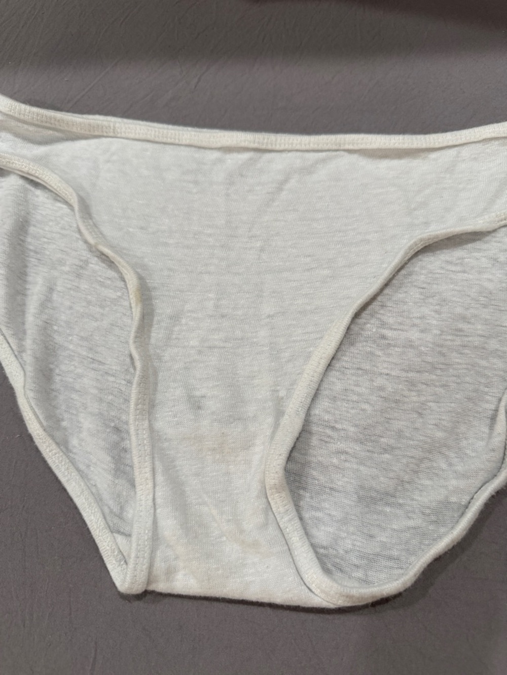 100% Organic Linen Bikini Underwear- White M - Picture 2 of 4